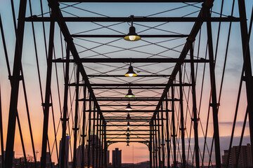 The Hays Street Bridge at sunset
